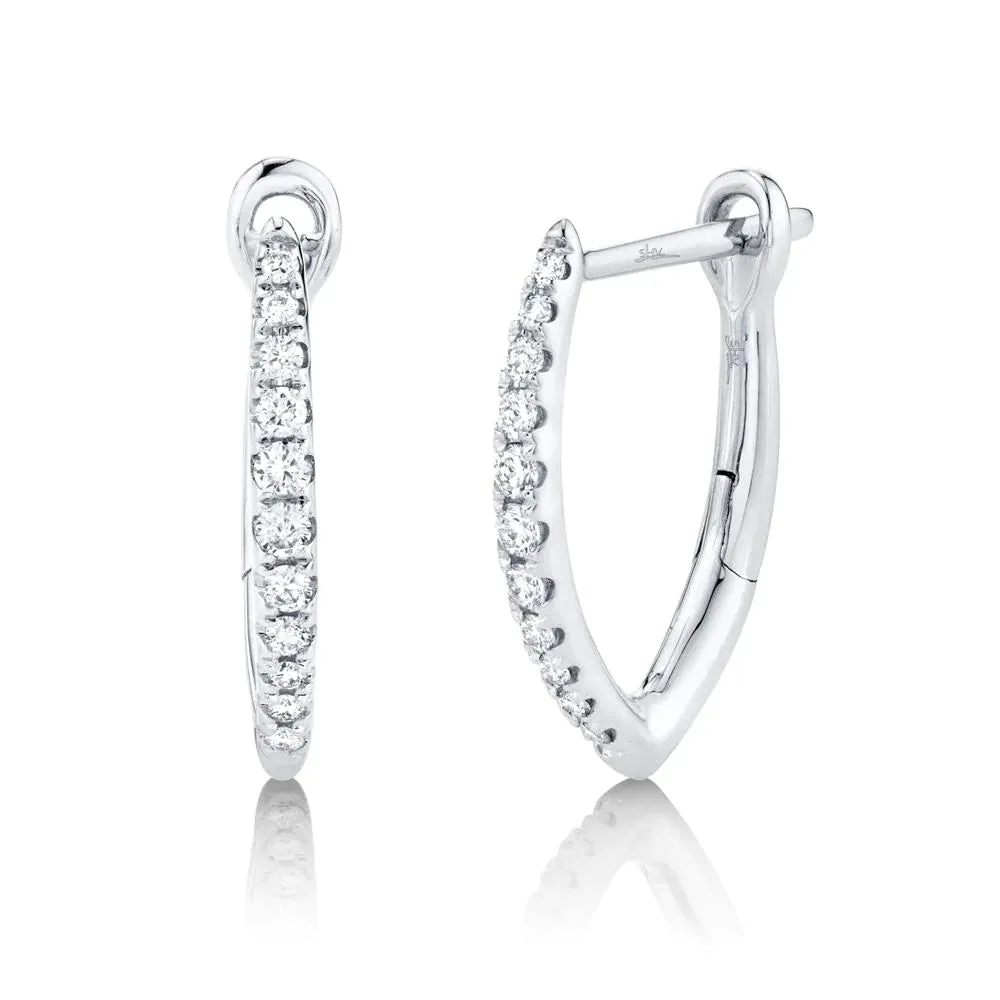 0.15ctw Diamond V Hoop Earring