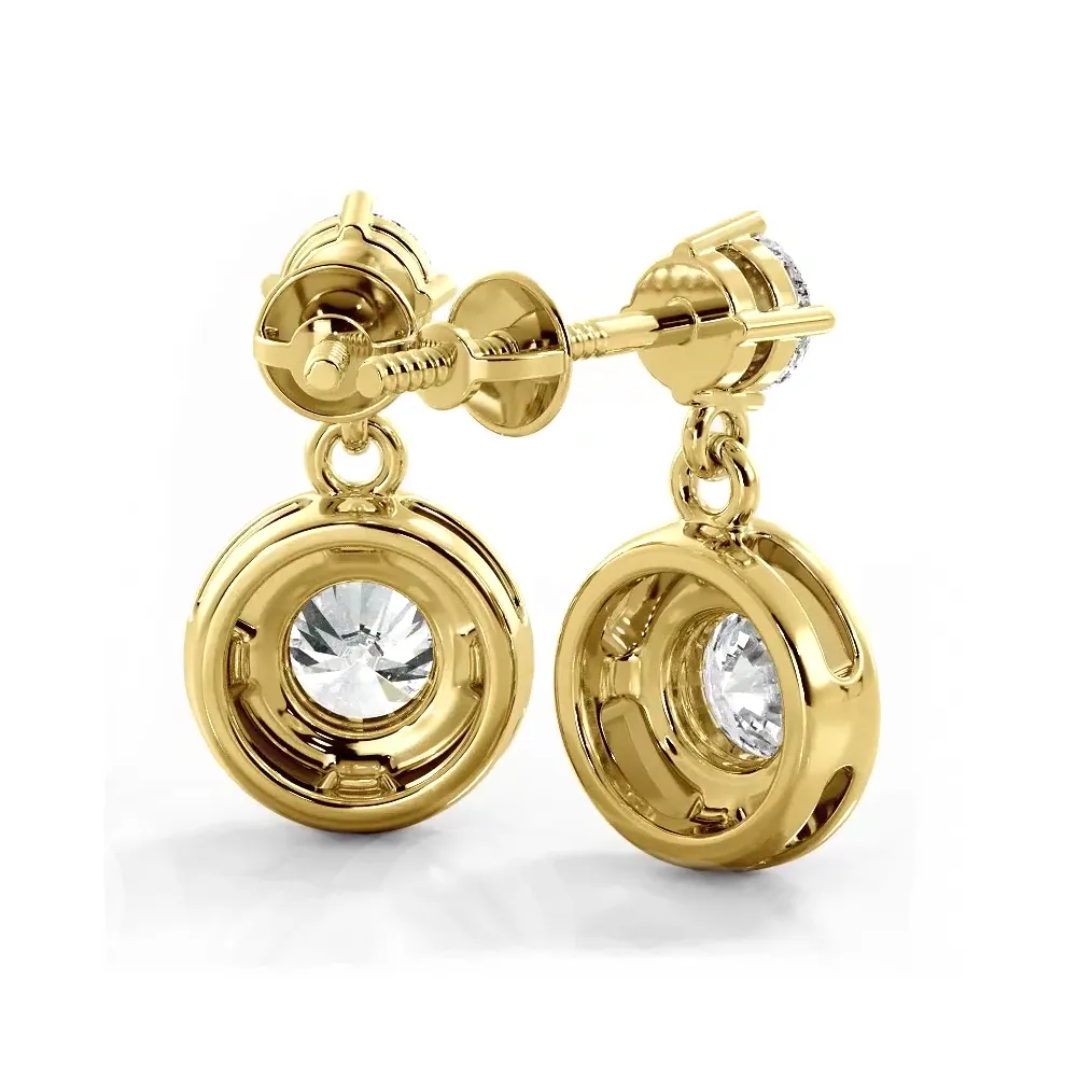 1.0 ctw. Round Diamond Heavenly Halo Drop Earrings