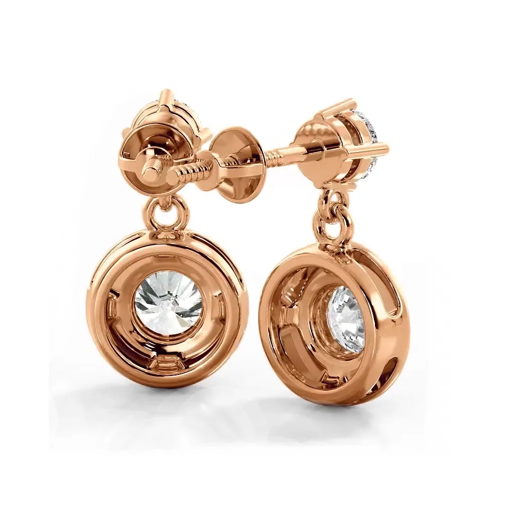 1.0 ctw. Round Diamond Heavenly Halo Drop Earrings
