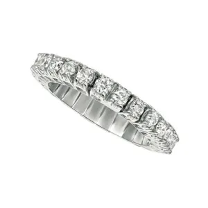 1.00 Carat Natural Diamond Stretchable Eternity Band Ring G SI 14K White Gold