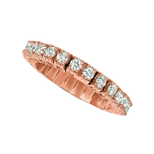 1.00 Carat Natural Diamond Stretchable Eternity Band Ring G SI 14K White Gold