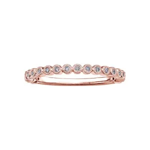 (10K ,14K, 18K) Rose Gold (0.10ct) Diamond Stackable Wedding Band