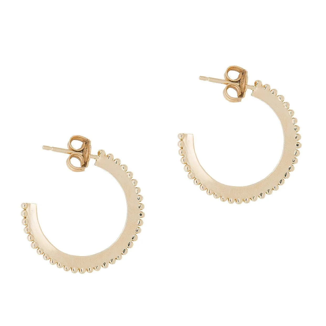10K Gold Large "Dotted" Hoop Earrings