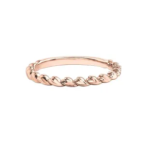 10K Rose Gold Heart Stackable Band