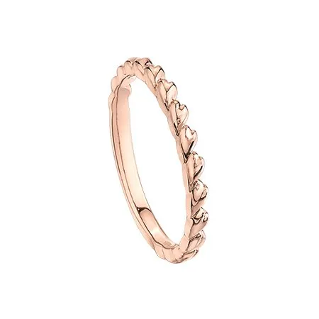 10K Rose Gold Heart Stackable Band