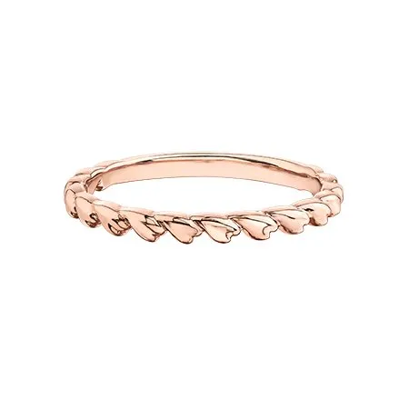10K Rose Gold Heart Stackable Band