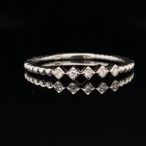 10kt Gold Stackable Band Ring w/ 0.05ct Bezel Set Diamonds