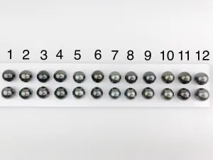 11-11.5mm Tahitian Pearls Round, AAA, Loose Matched Pairs 11mm (203)