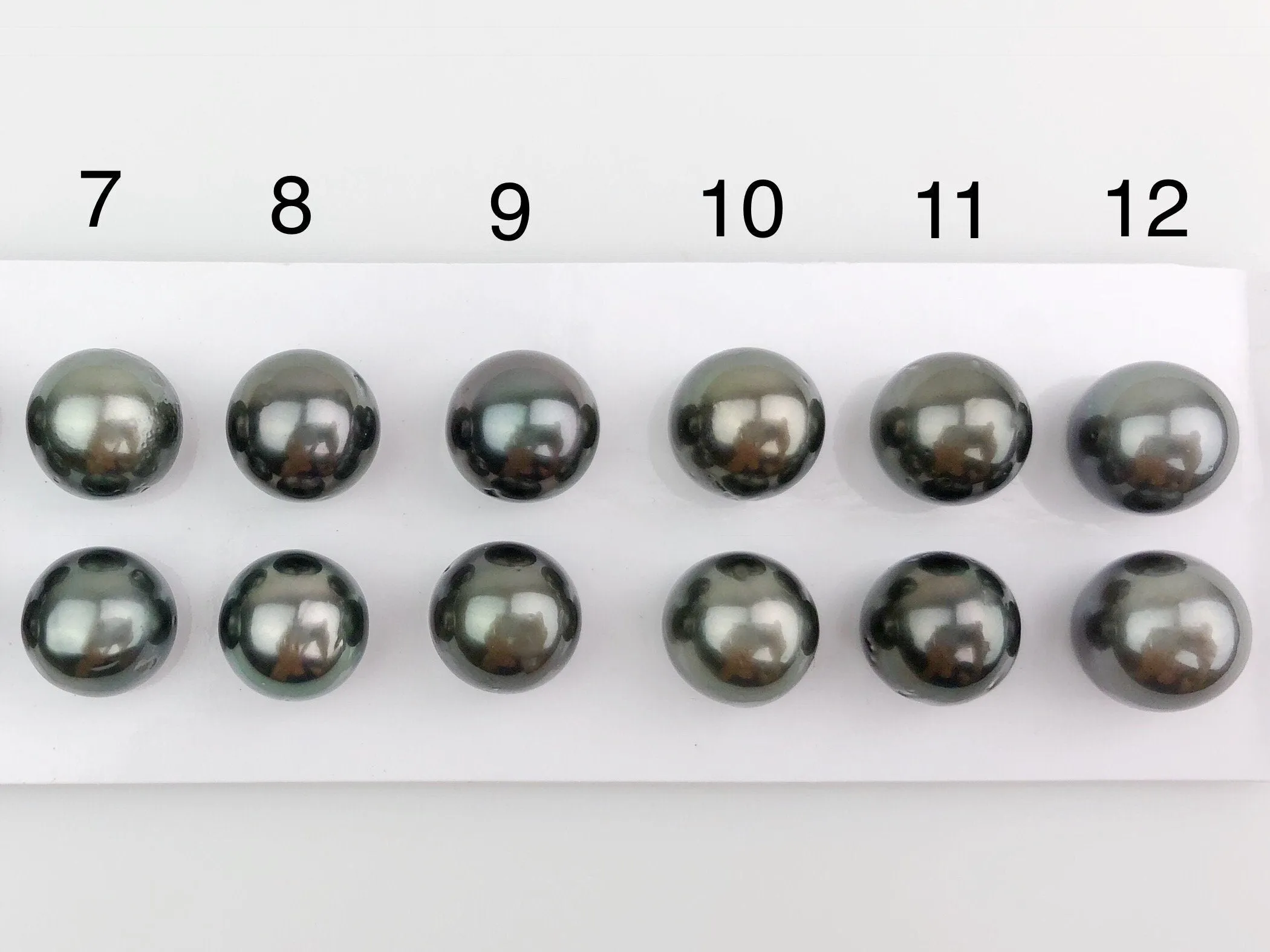 11-11.5mm Tahitian Pearls Round, AAA, Loose Matched Pairs 11mm (203)