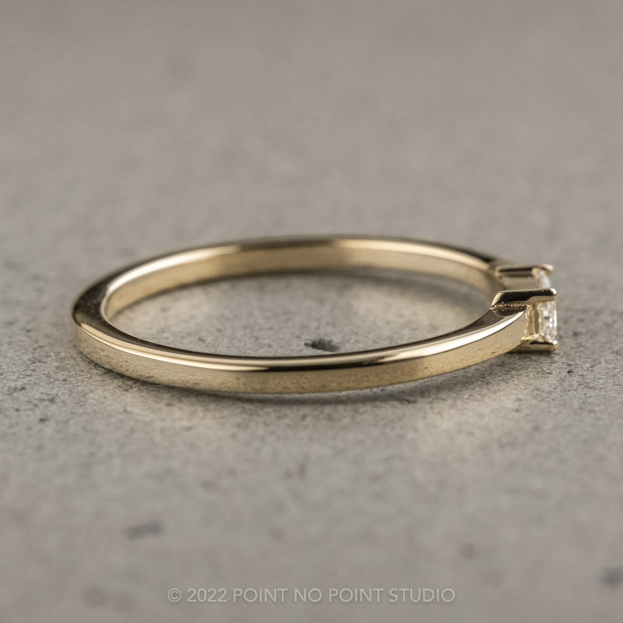 .13 Carat White Tapered Baguette Diamond Ring, 14K Yellow Gold