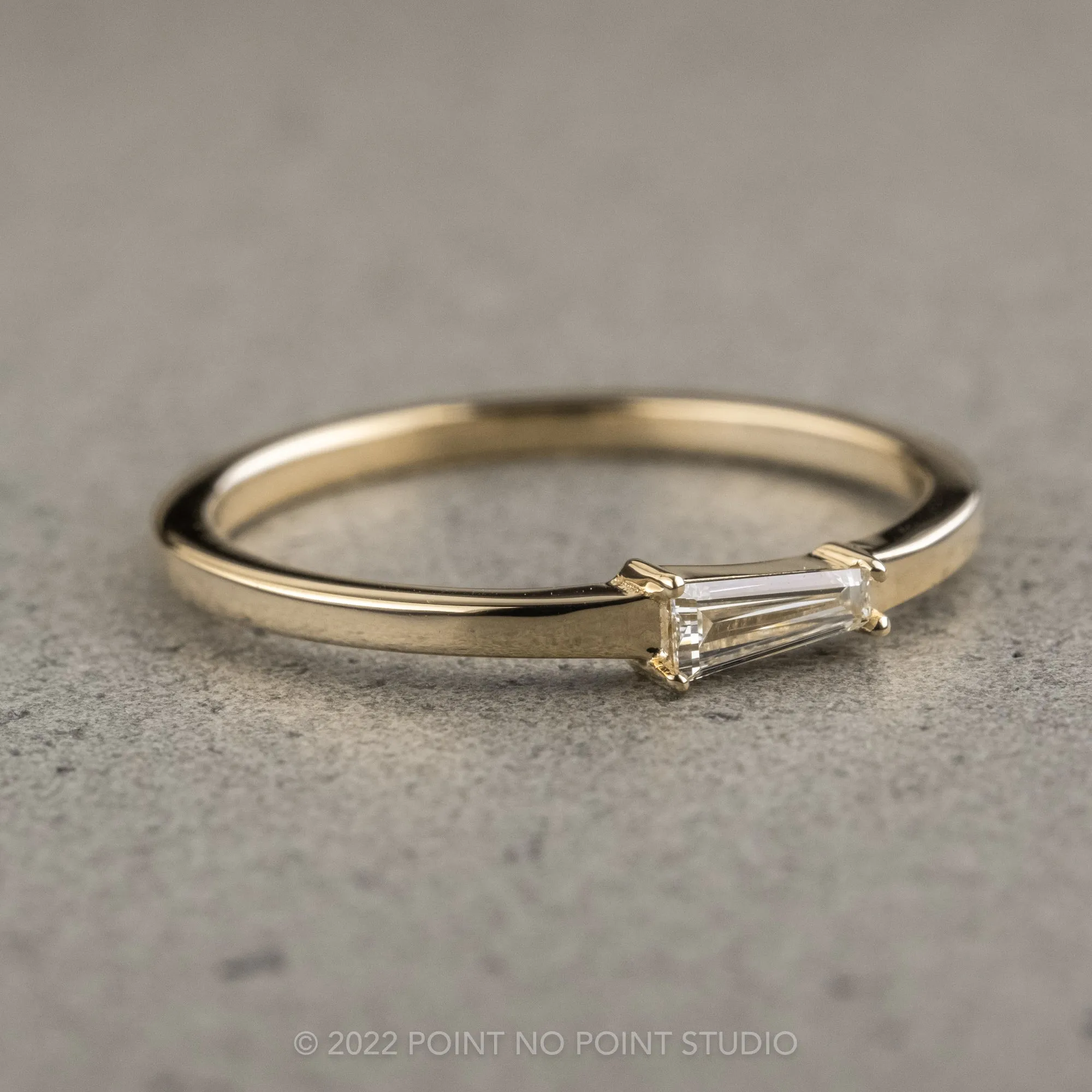 .13 Carat White Tapered Baguette Diamond Ring, 14K Yellow Gold