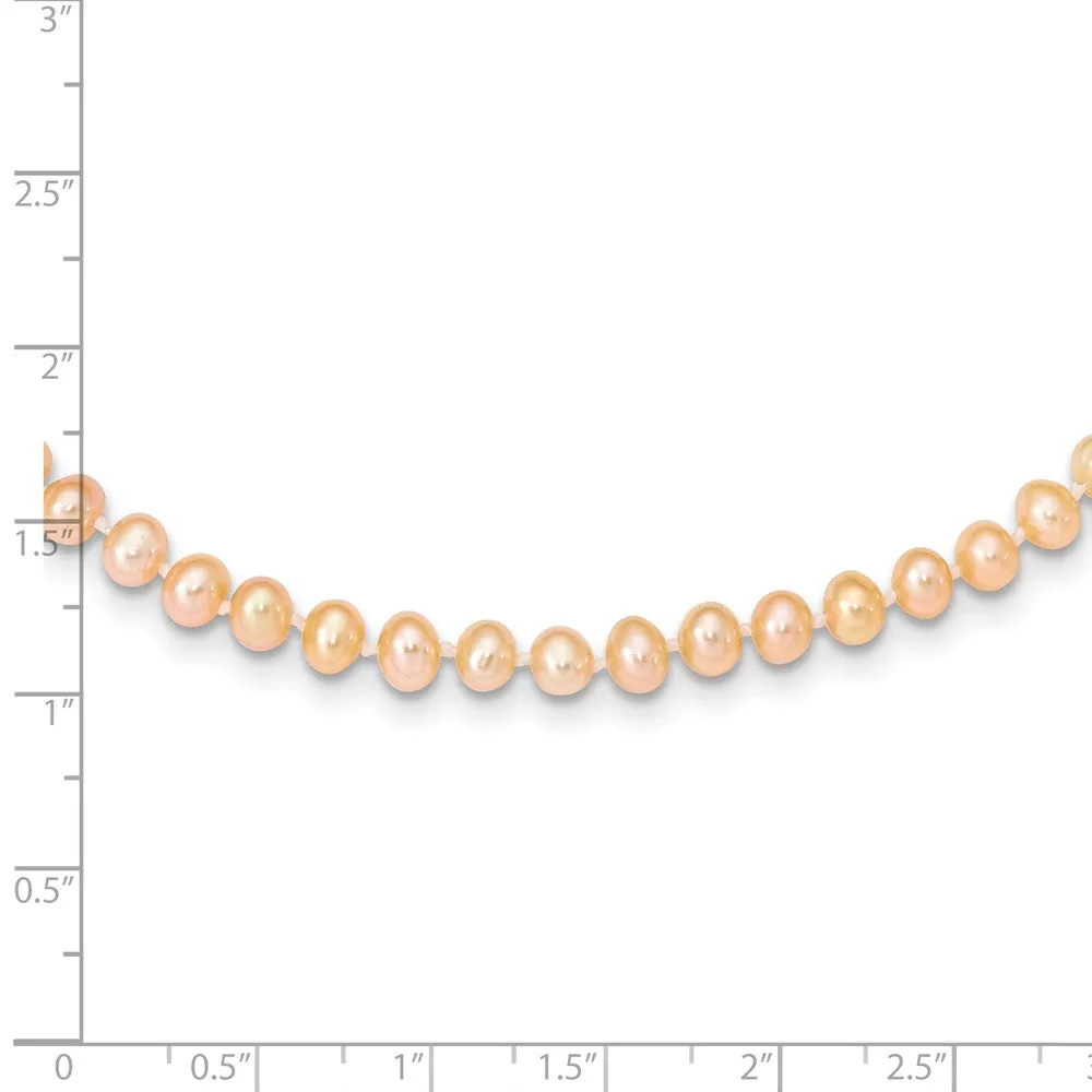 14k 4-5mm Pink Near Round Freshwater Cultured Pearl Necklace
