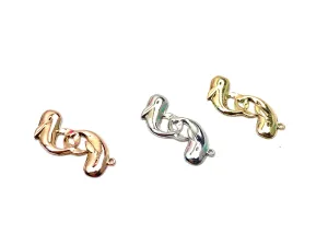 14K double whale charm, Rose gold, Gold, White gold, SKU#L-147