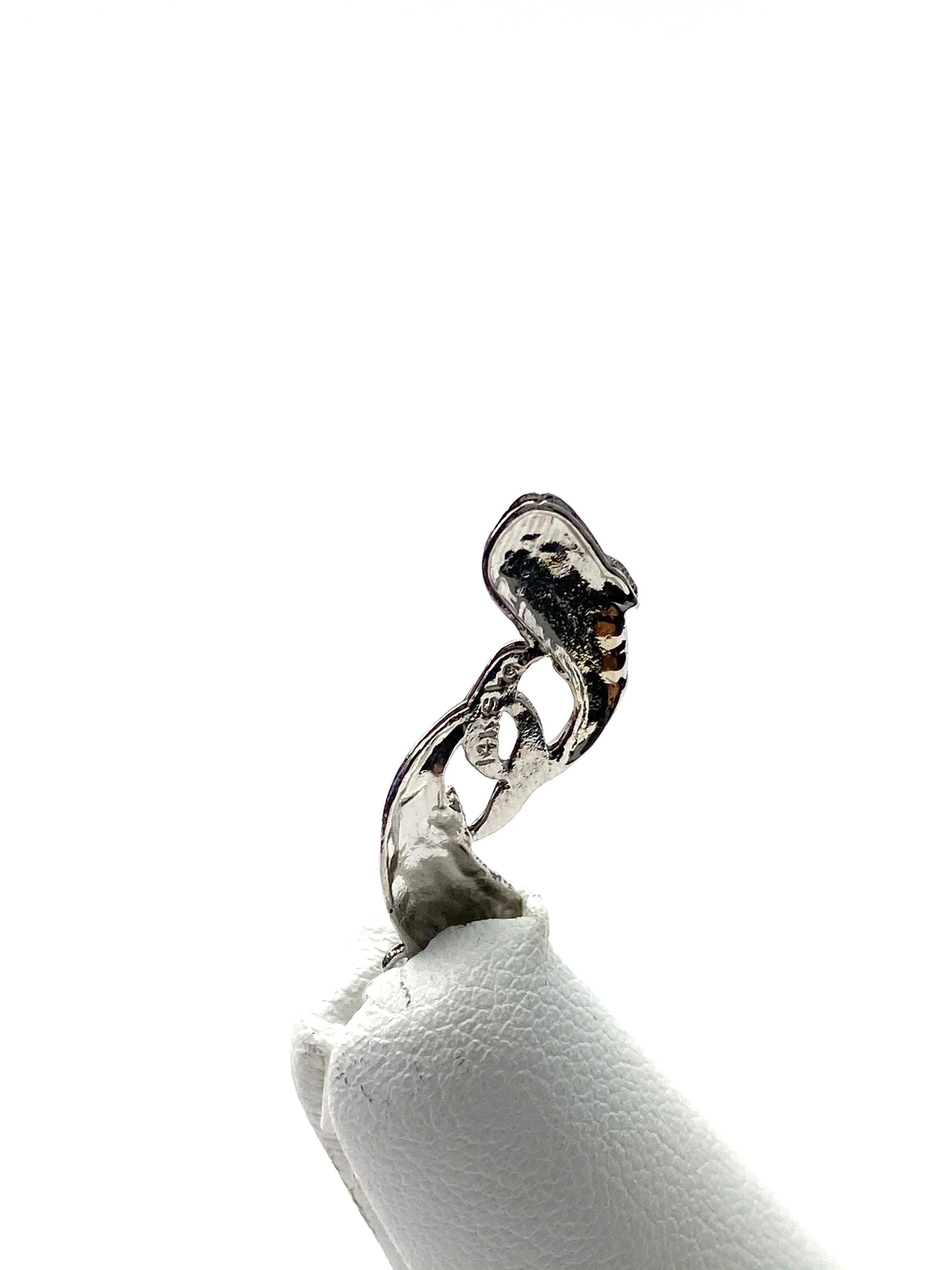 14K double whale charm, Rose gold, Gold, White gold, SKU#L-147