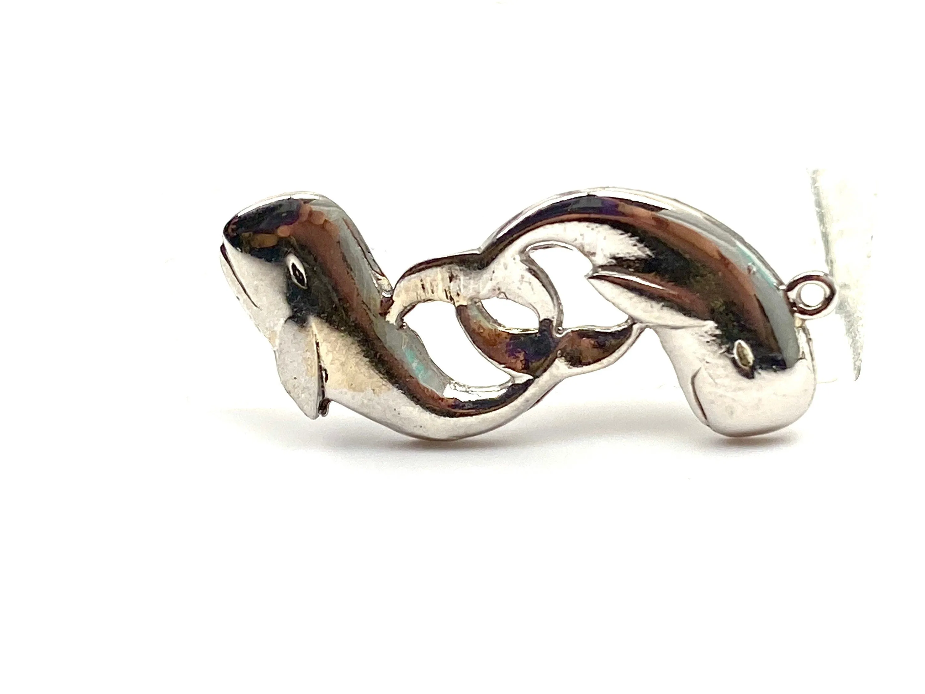 14K double whale charm, Rose gold, Gold, White gold, SKU#L-147