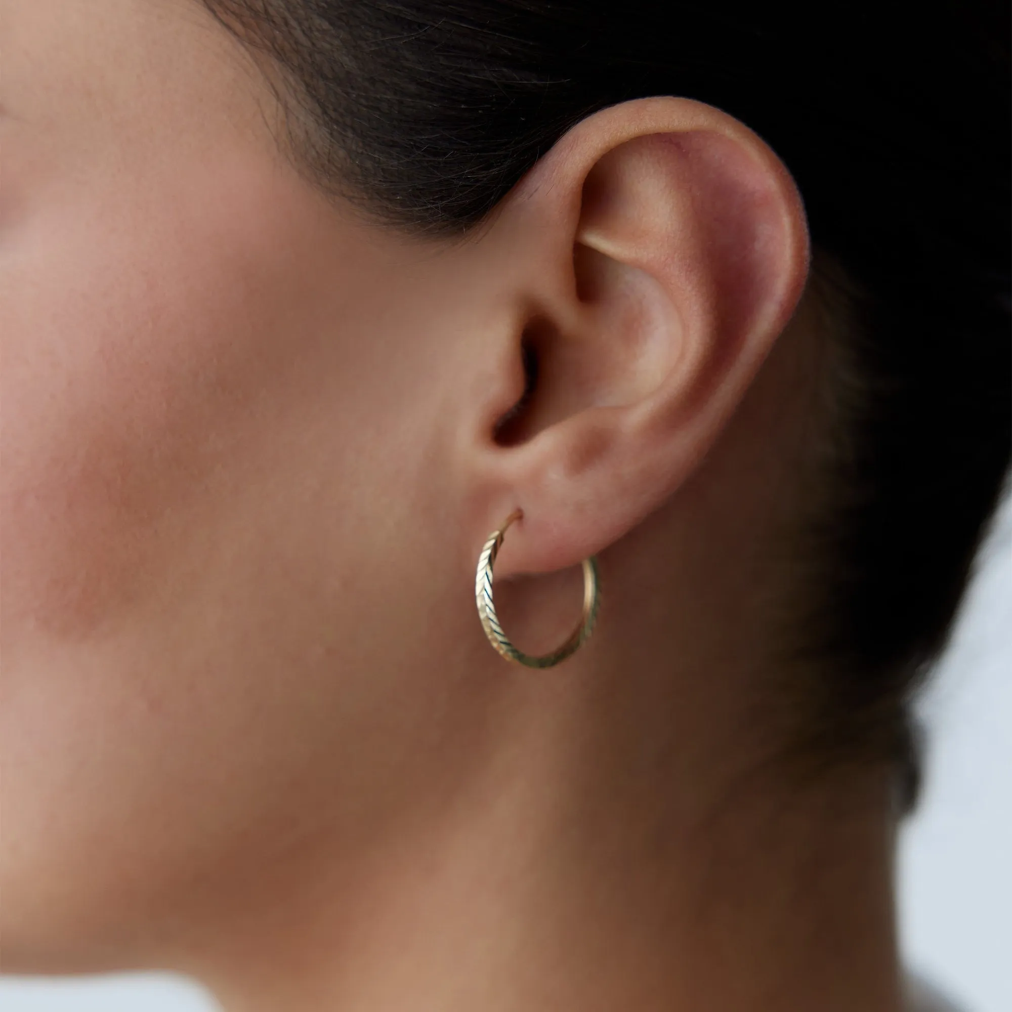 14k Gold Hoop Earrings Virgo Hoop Earrings