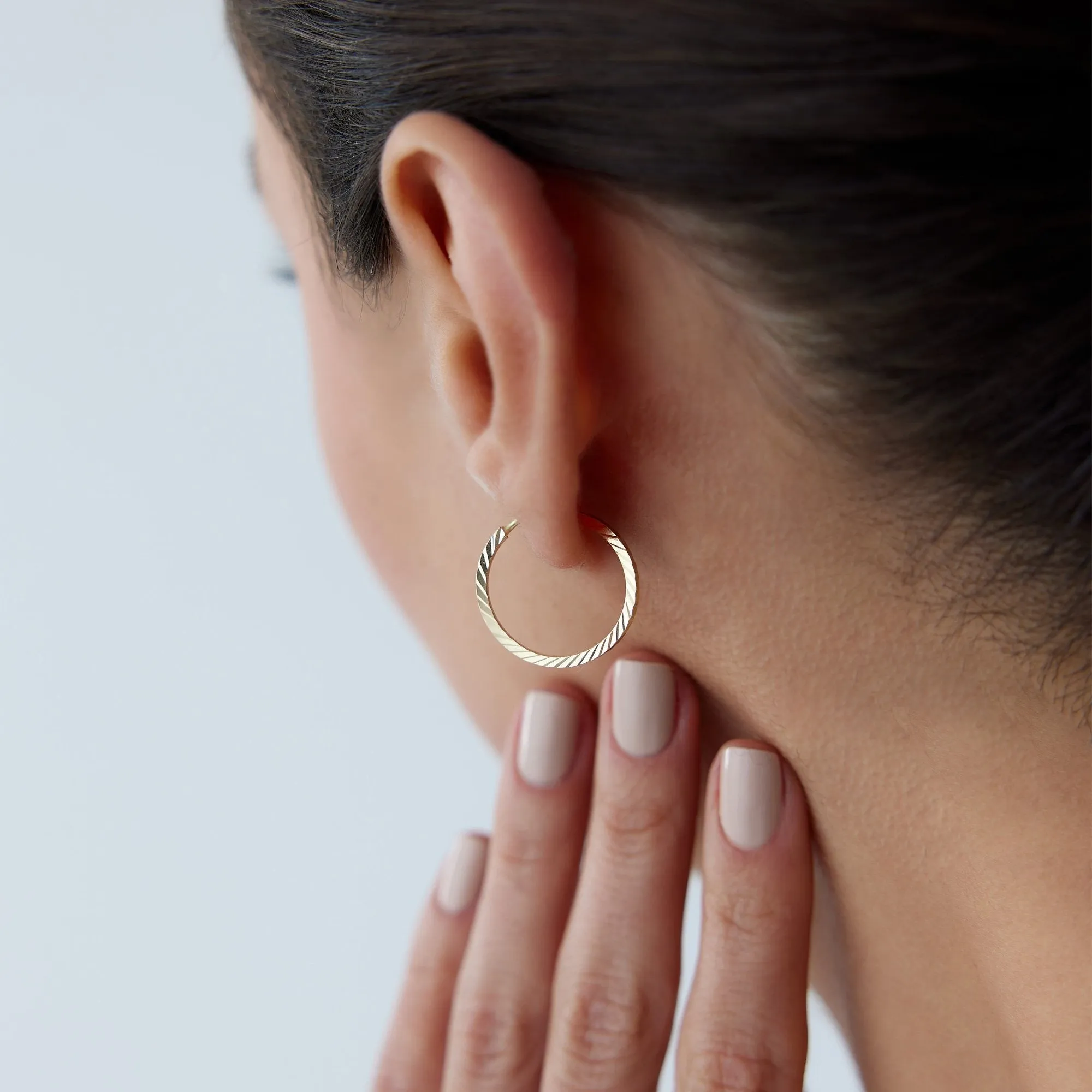 14k Gold Hoop Earrings Virgo Hoop Earrings