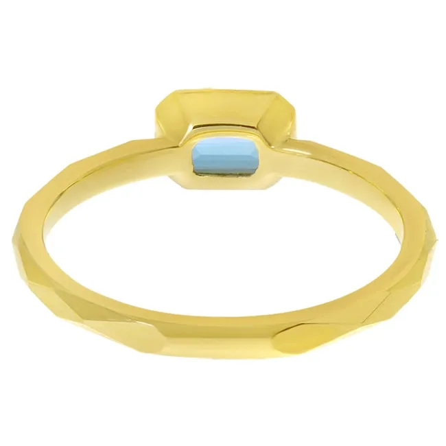 14k Gold Octagon Geometric Shank Solitaire Rings (0.20.ct.tw)