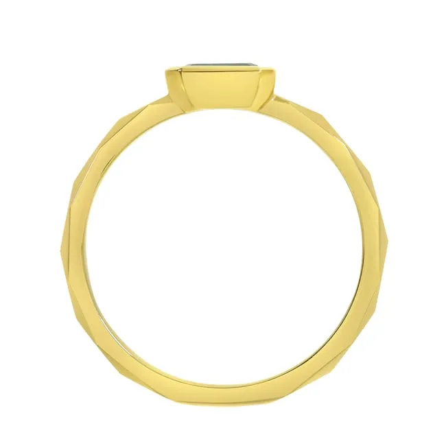 14k Gold Octagon Geometric Shank Solitaire Rings (0.20.ct.tw)