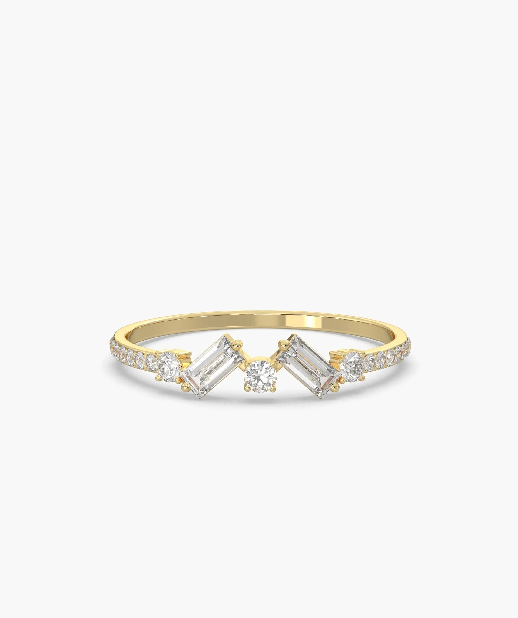 14K Gold Sleek Baguette Diamond Ring