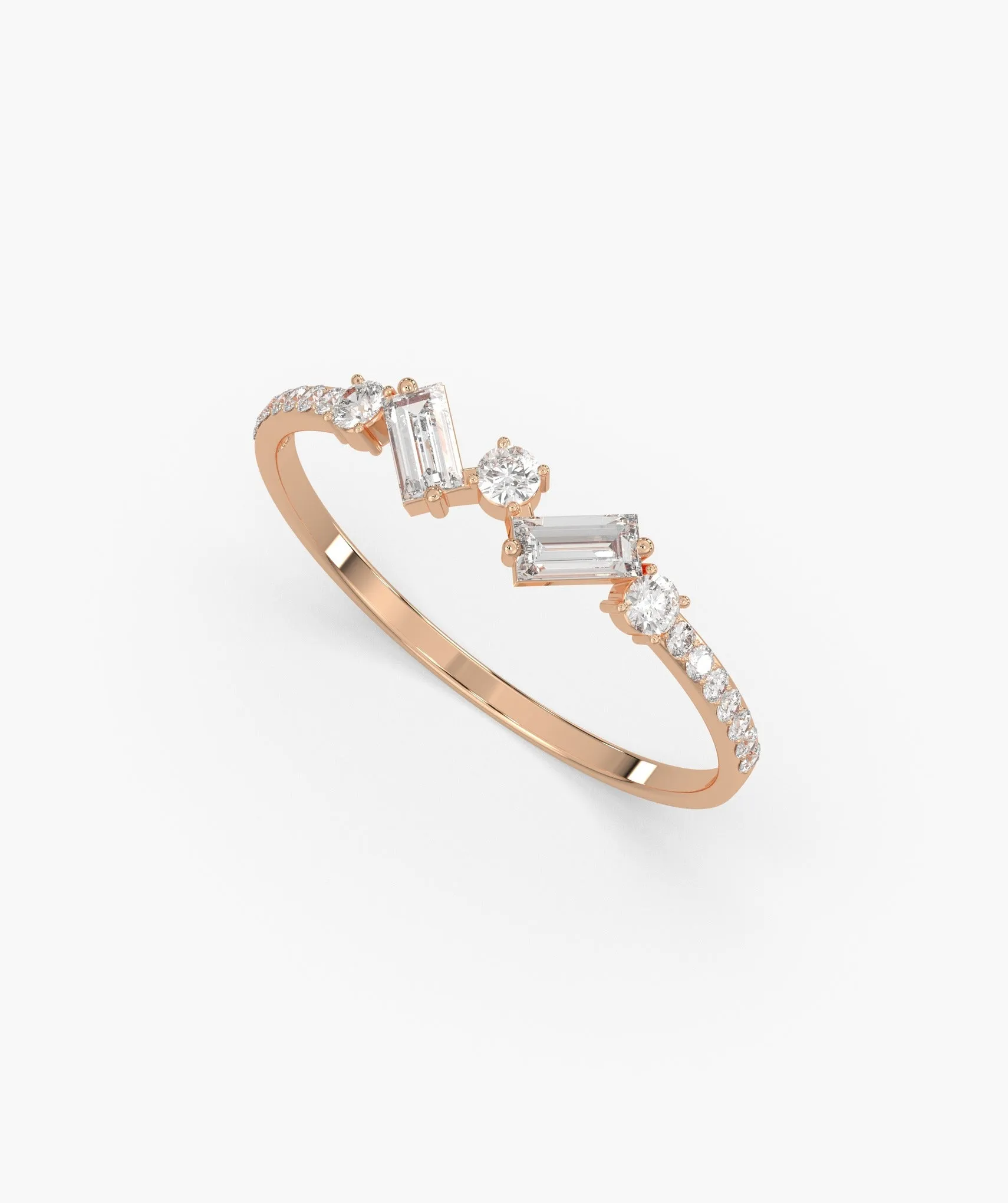 14K Gold Sleek Baguette Diamond Ring