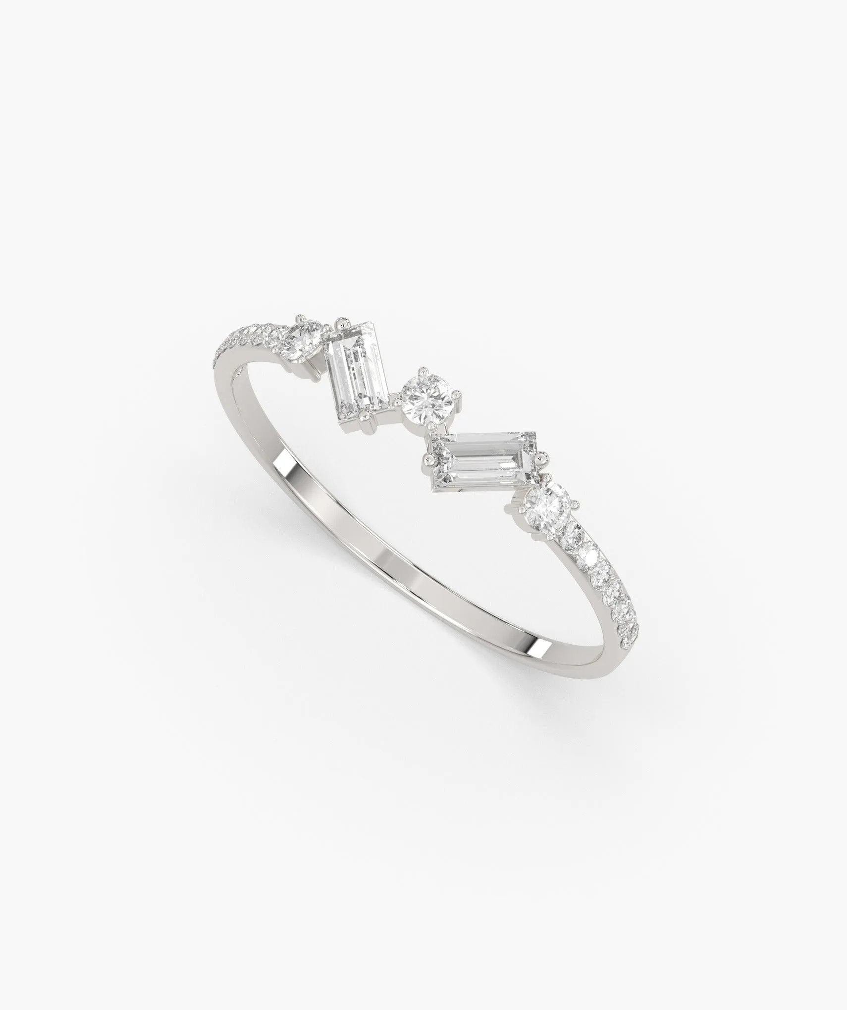 14K Gold Sleek Baguette Diamond Ring
