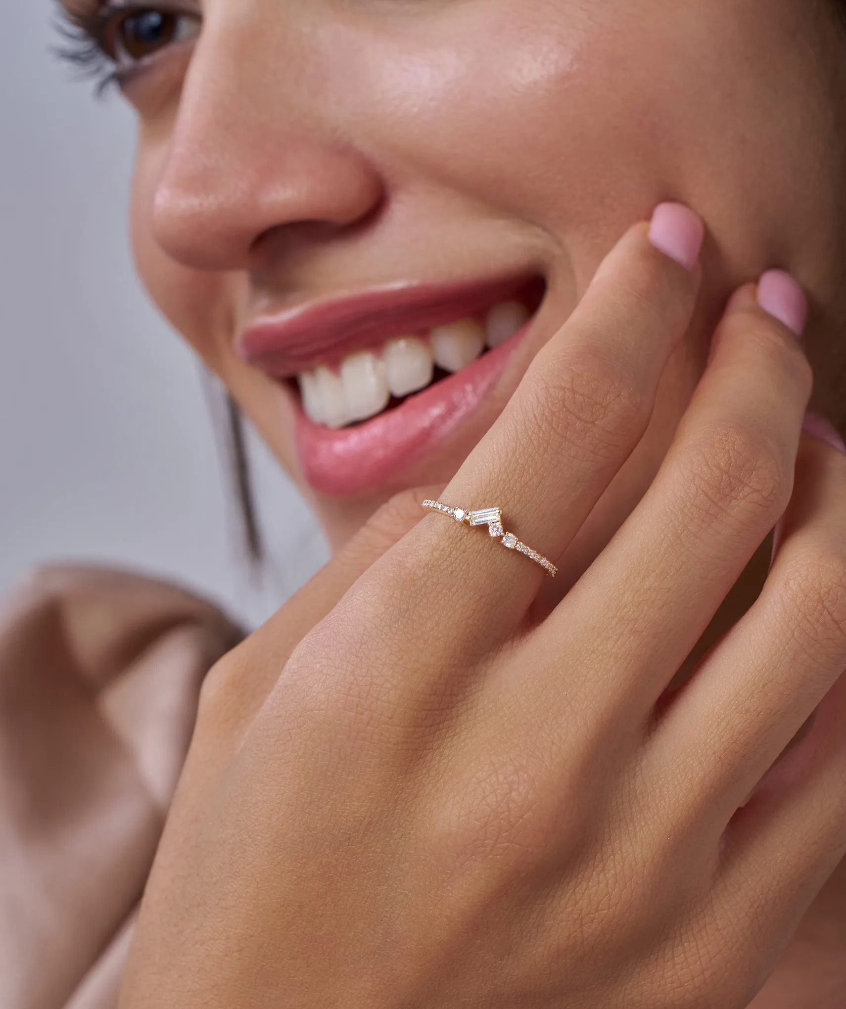 14K Gold Sleek Baguette Diamond Ring
