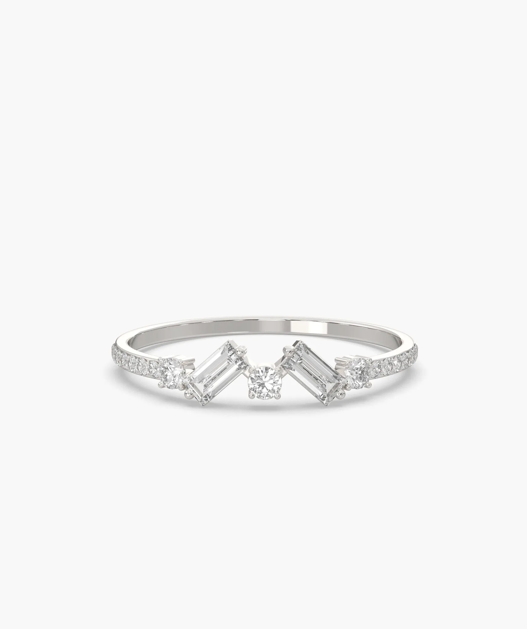 14K Gold Sleek Baguette Diamond Ring