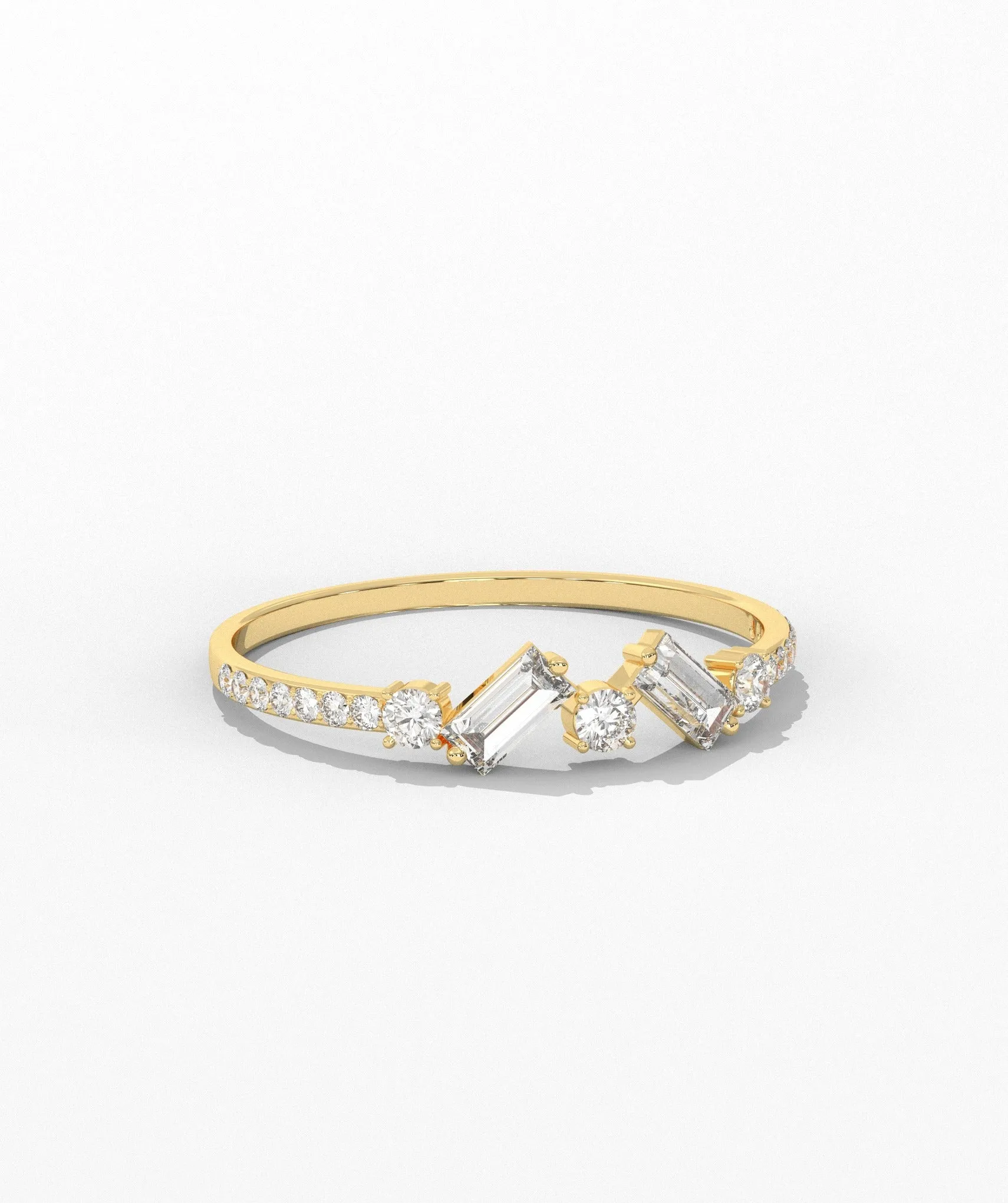 14K Gold Sleek Baguette Diamond Ring