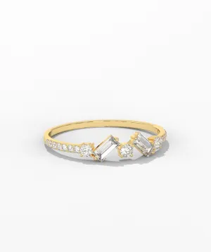 14K Gold Sleek Baguette Diamond Ring
