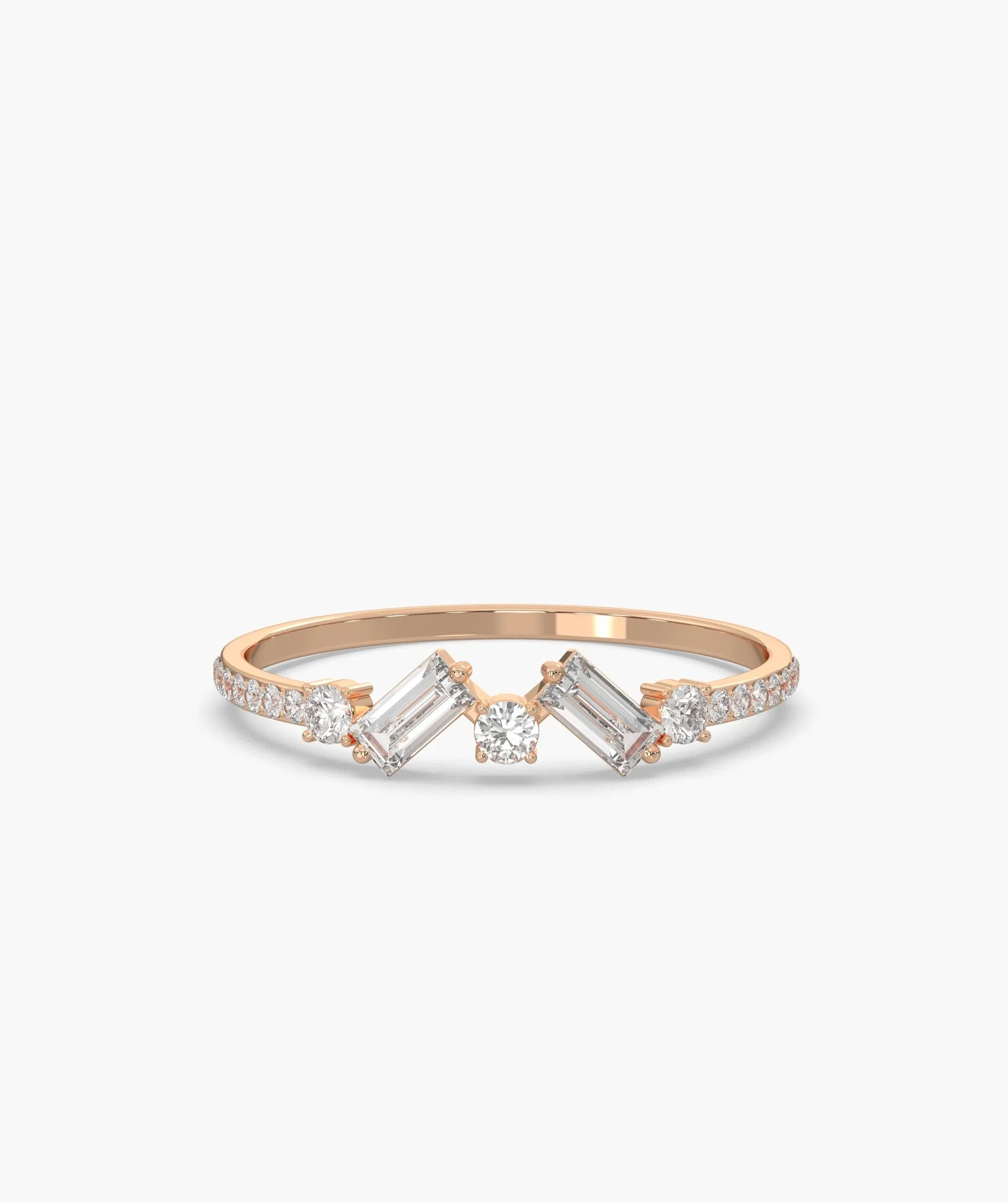 14K Gold Sleek Baguette Diamond Ring