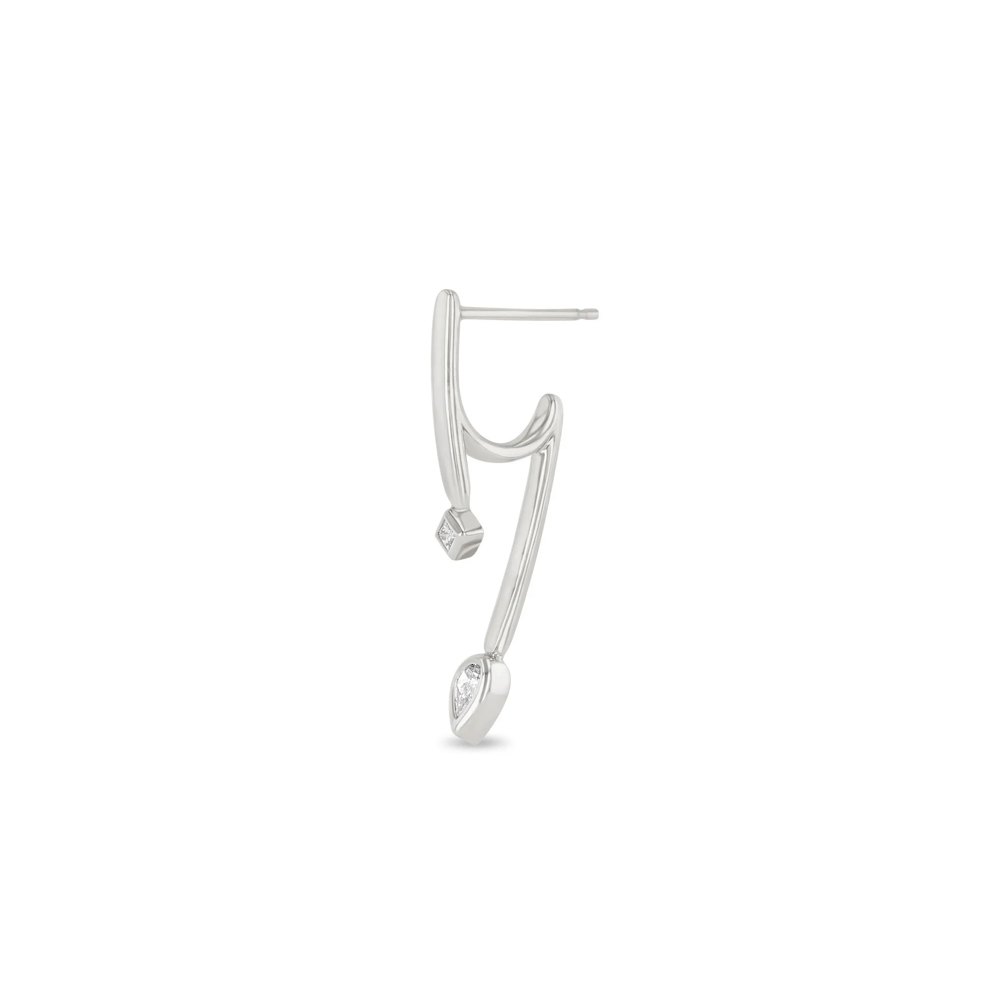 14k Princess & Pear Diamond Talon Earrings