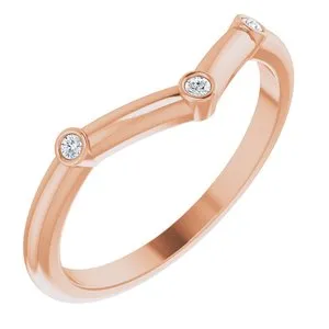 14K Rose .03 CTW Diamond Stackable Chevron Ring