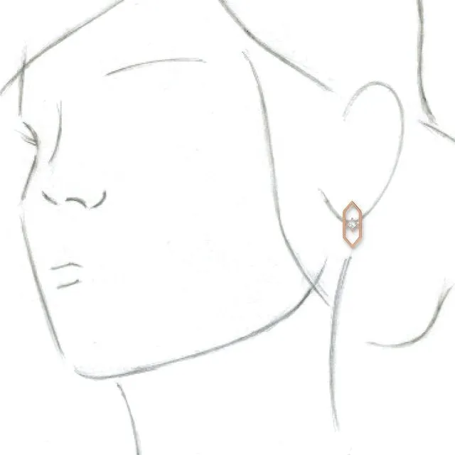 14K Rose 1/3 CTW Diamond Geometric Earrings