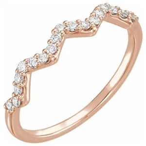 14K Rose 1/5 CTW Natural Diamond Stackable Ring
