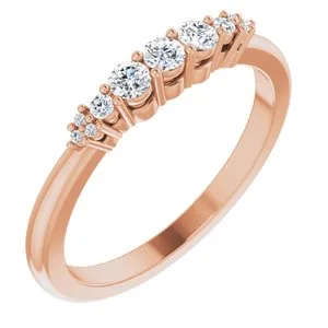 14K Rose 1/5 CTW Natural Diamond Stackable Ring