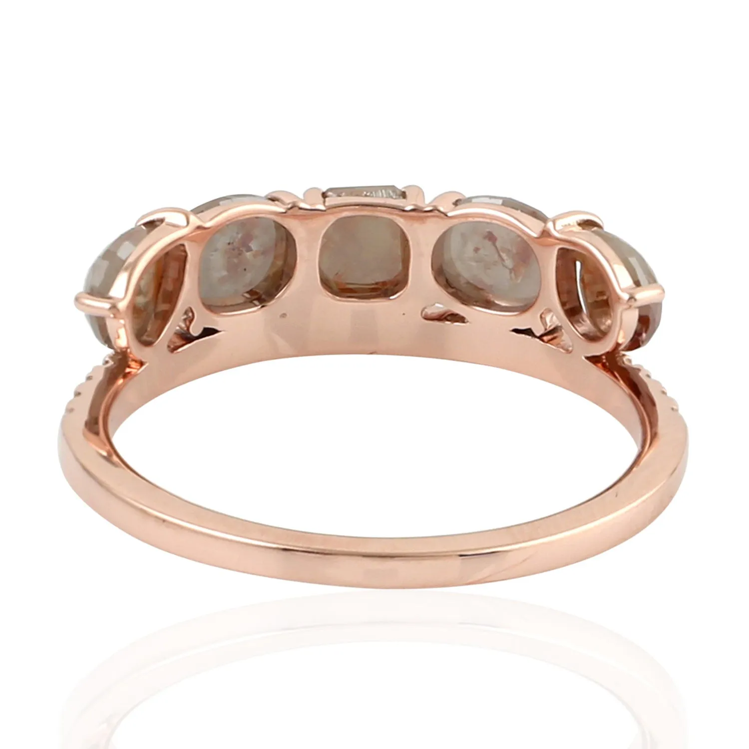 14k Rose Gold Beautiful pave Diamond Handmade Wedding Band Ring