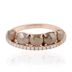 14k Rose Gold Beautiful pave Diamond Handmade Wedding Band Ring