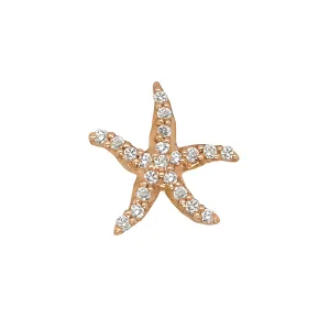 14k Rose Gold "Sea Jewels" Pavé Diamond Starfish Pendant, D=.21tw