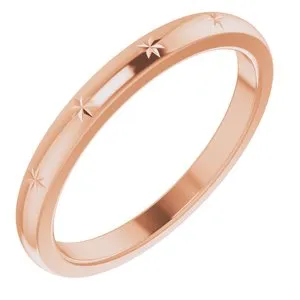 14K Rose Stackable Starburst Ring Size 5.5