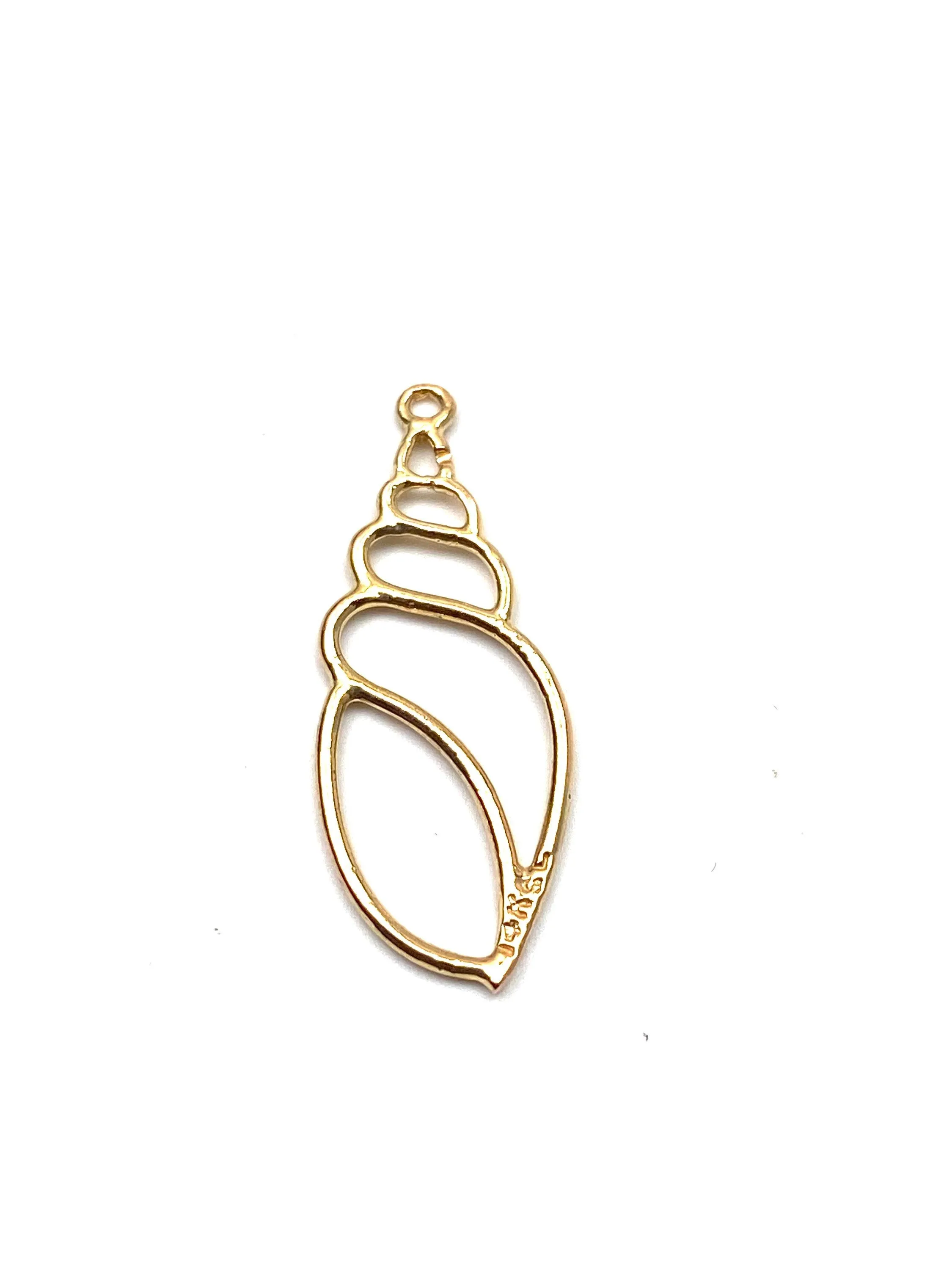 14K sea shell charm, Rose gold, Gold, white gold, SKU#L-104