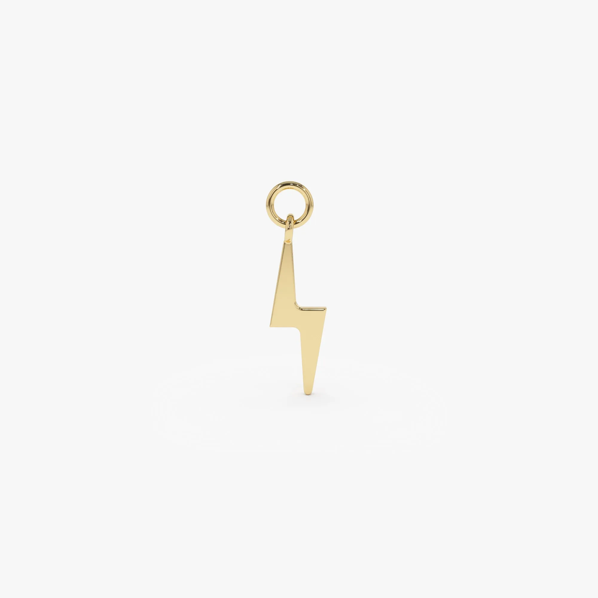 14k Solid Lightning Hoop Charm