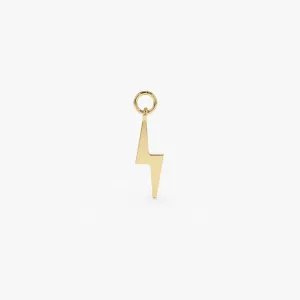 14k Solid Lightning Hoop Charm