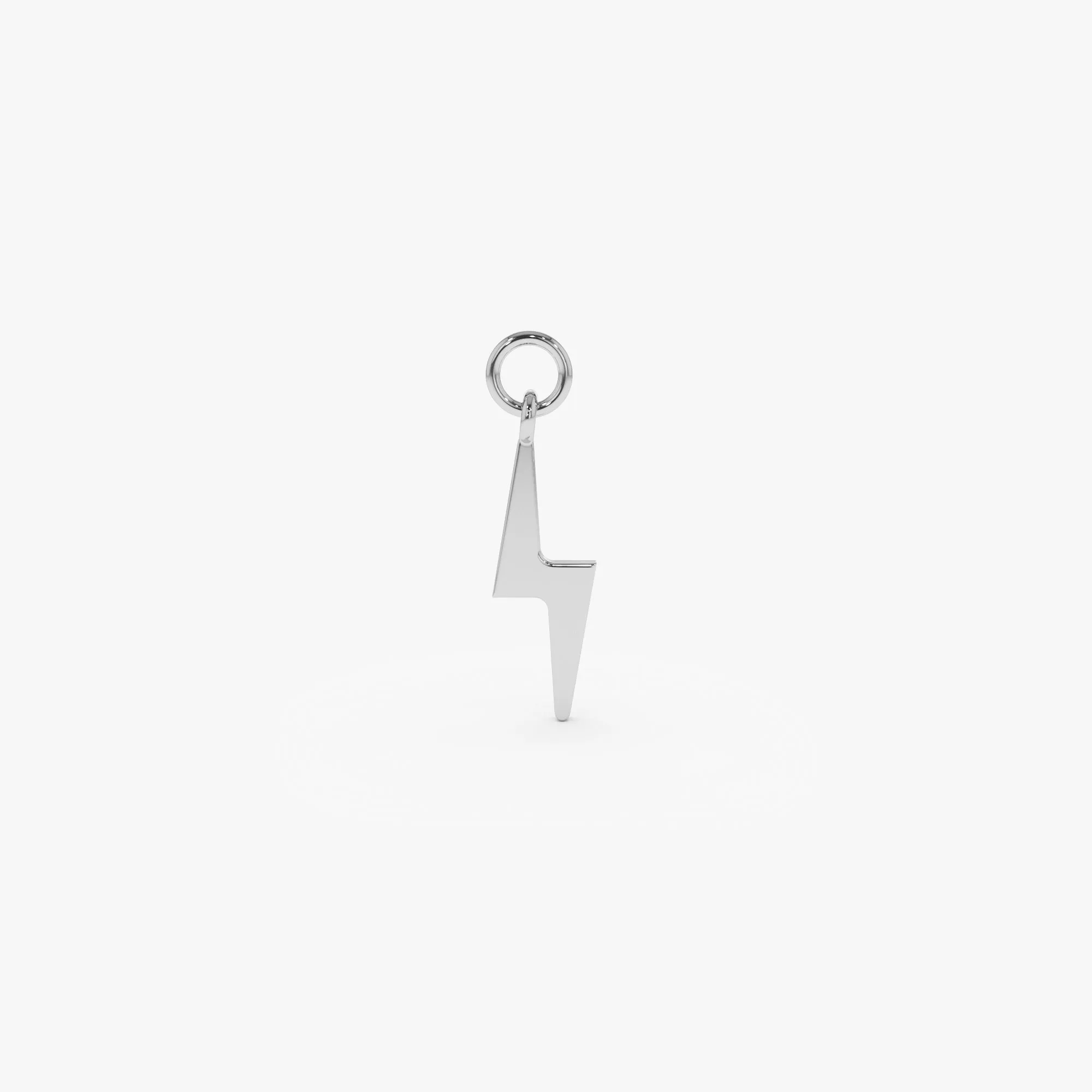 14k Solid Lightning Hoop Charm