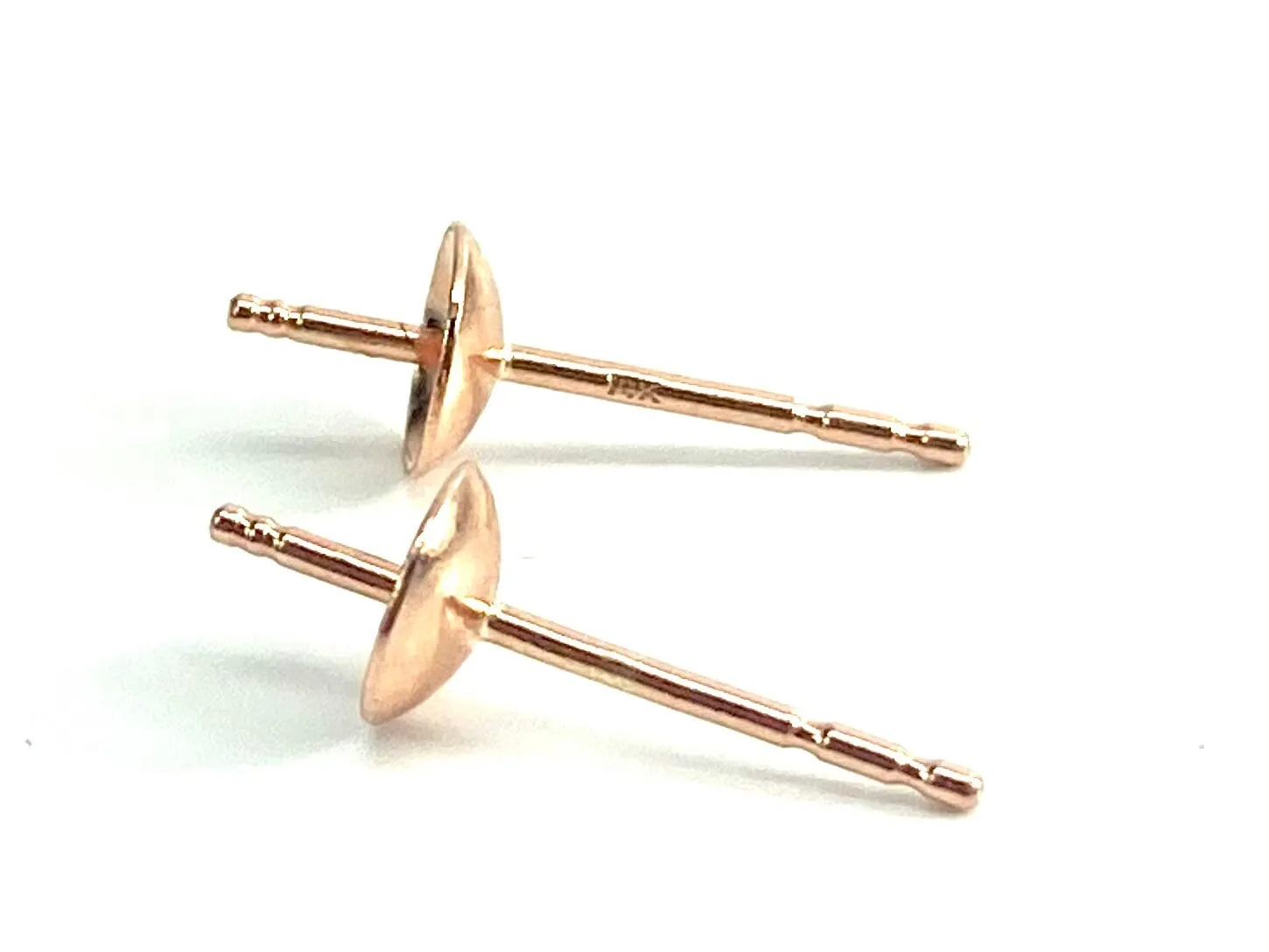 14K Solid Pink Gold Earring Post 5mm