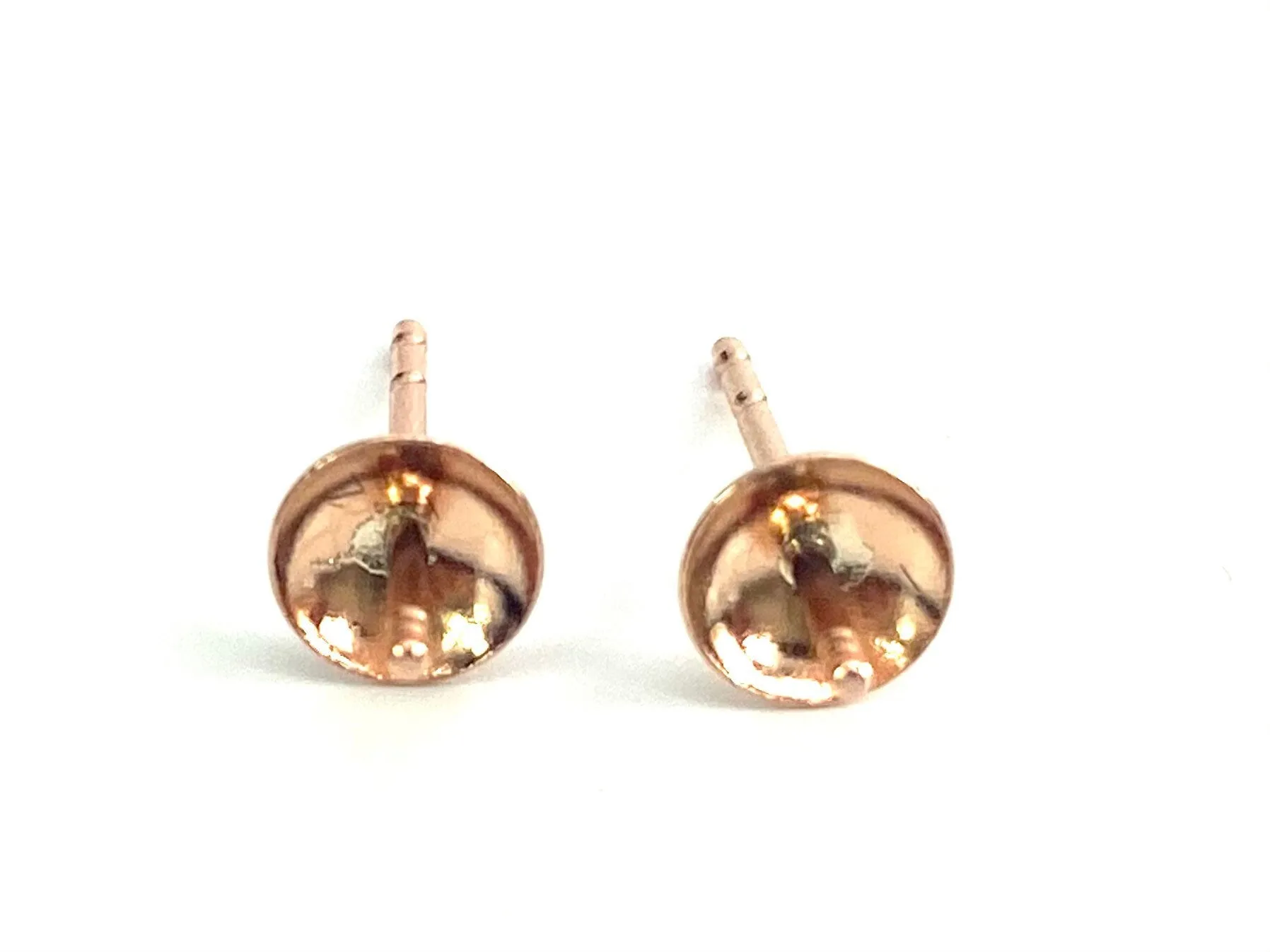 14K Solid Pink Gold Earring Post 5mm