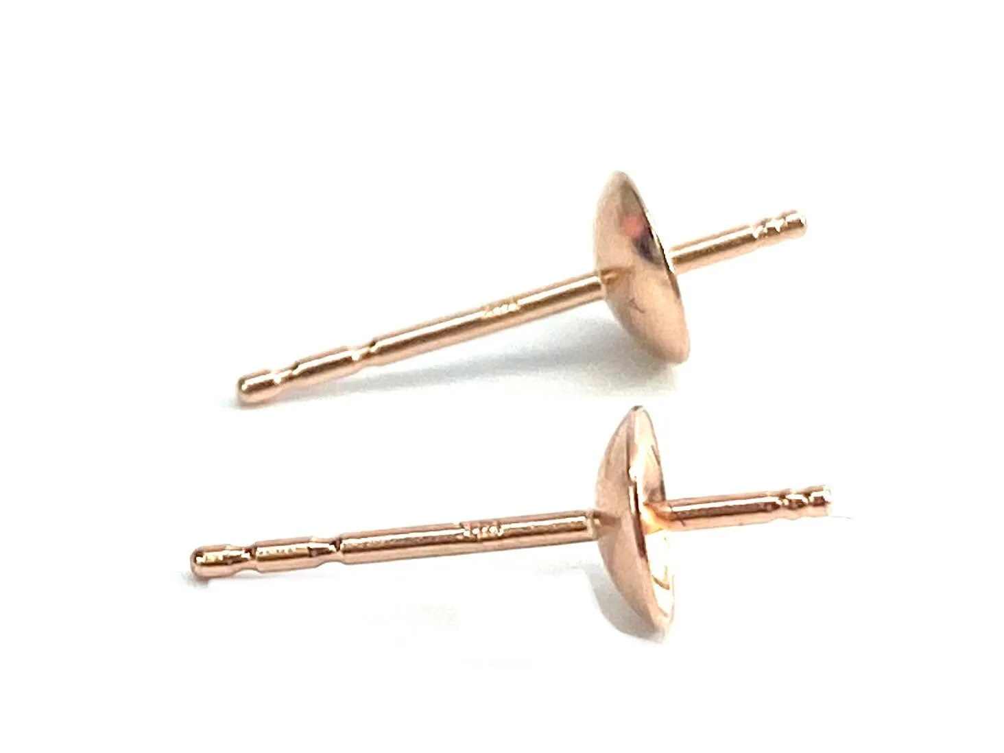 14K Solid Pink Gold Earring Post 5mm