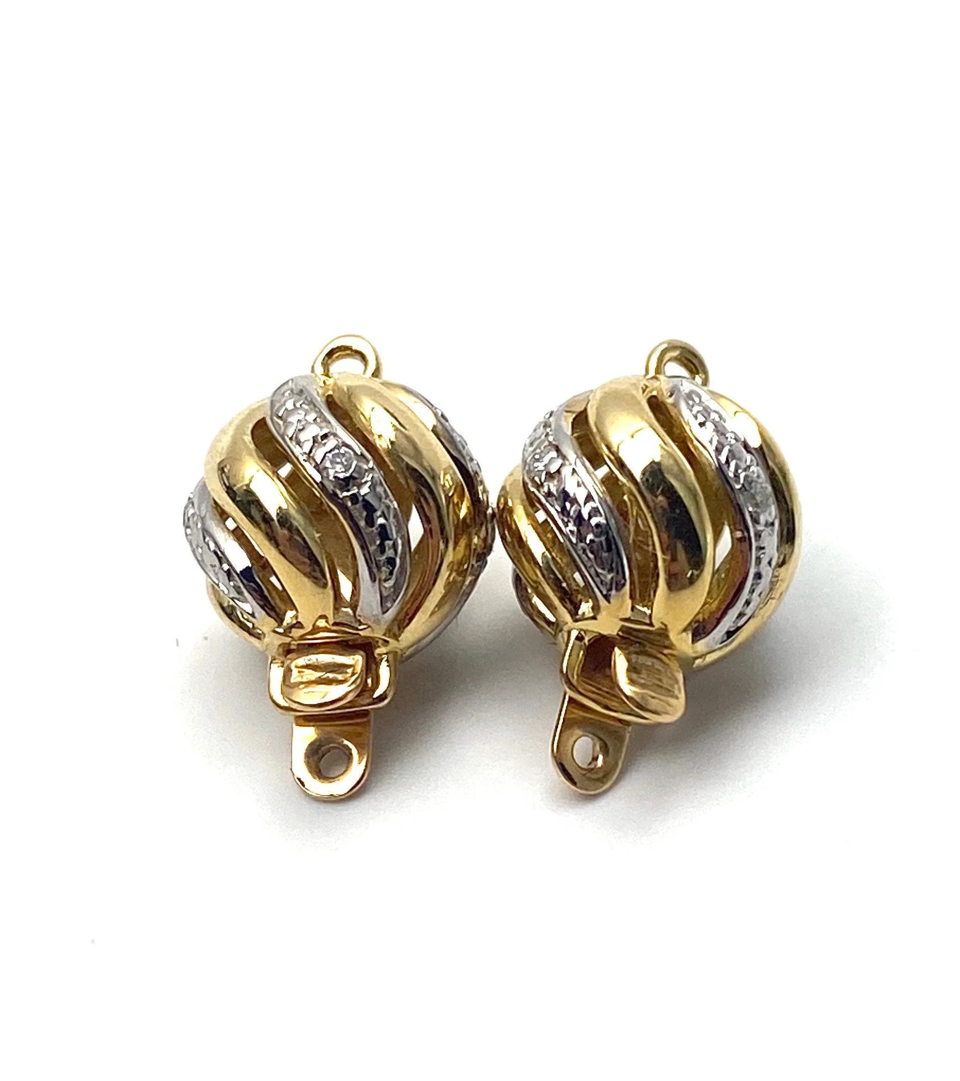 14K solid white and yellow gold bail w/ 0.02 carat diamonds, SKU# AW307-10-40-L4