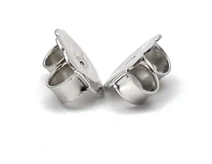14K solid white gold earring backing, SKU#20-27-20