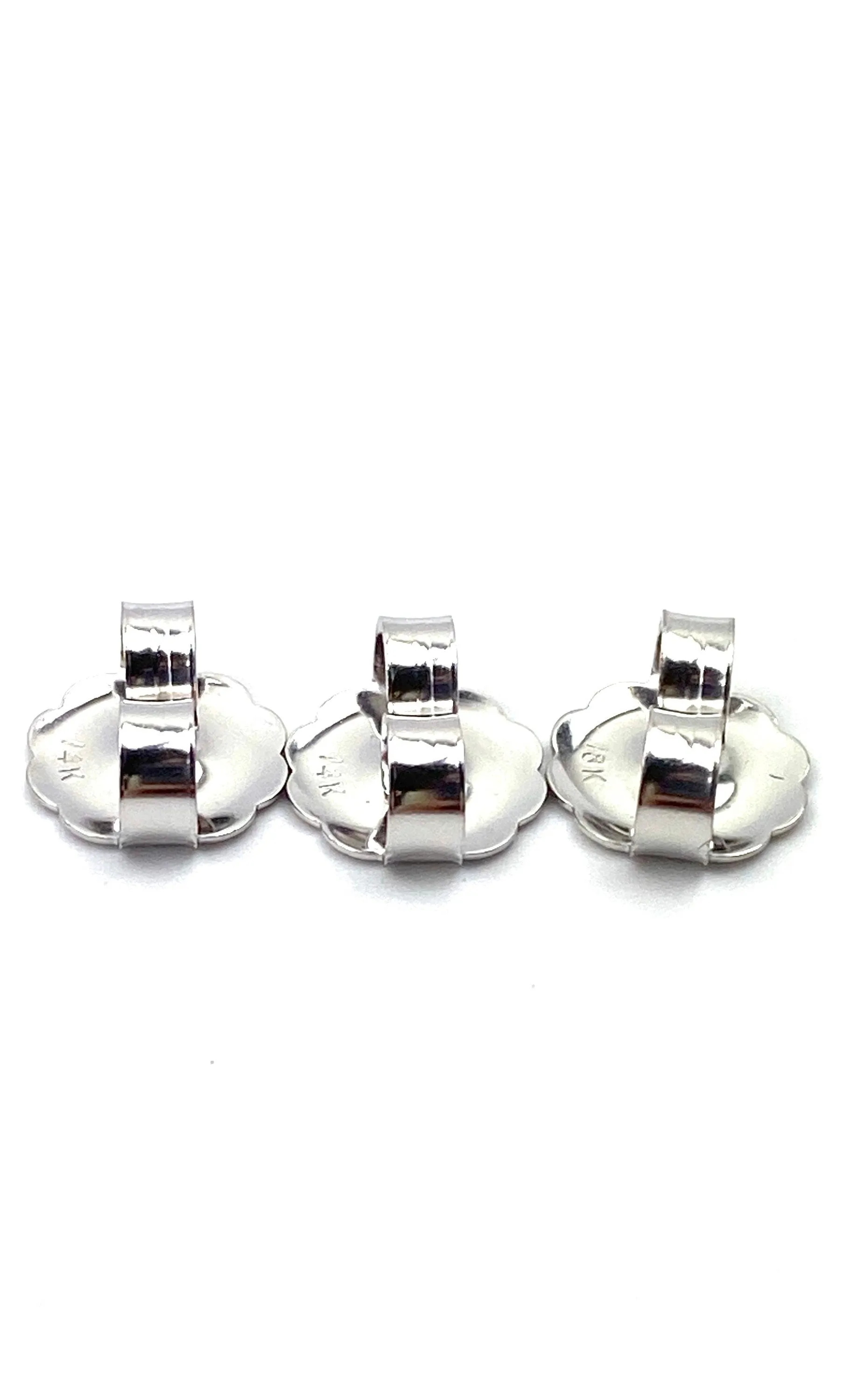 14K solid white gold earring backing, SKU#20-27-20